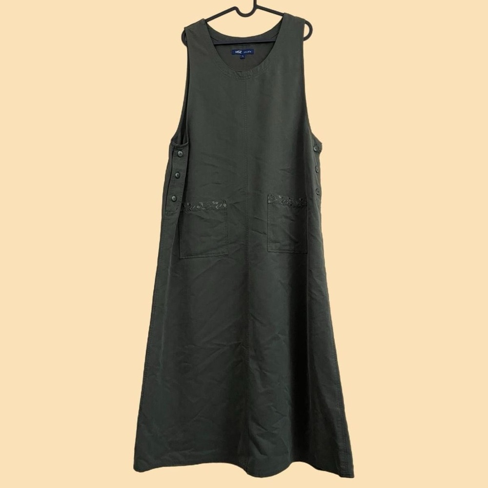 Green cord vintage jumper dress